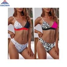Wholesale Summer Off Shoulder Cartoon Bikini Strap Two Pieces Leopard Cute Dot Women Swimwear